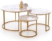 Gilda dohányzóasztal szett fehér márvány-arany