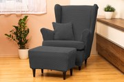 Elasztikus fotelhuzat MALAGA antracit párnával TiaHome