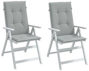 2 db világosszürke szövet magas háttámlájú székpárna 120x50x5cm