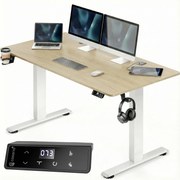 Deuba Magasságban állítható asztal 120 x 60 x 117 cm - bézs