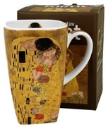 Porcelán szögletes nagy bögre 650 ml díszdobozban Gustav Klimt A Csók