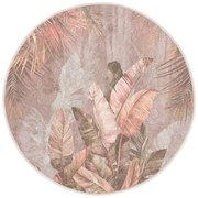 Világos rózsaszín mosható kerek szőnyeg ø 150 cm Dusty Leaves – Mila Home
