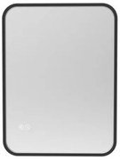 Viva AURA DELTA fürdőszoba tükör - érintőkapcsolóval - FEKETE - LED - SZÖGLETES - 60 x 65 cm