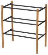 Fekete-natúr színű fém teleszkópos cipőtartó – YAMAZAKI