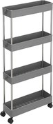 Gurulós tárolókocsi, műanyag, szürke, APV-E1008 GREY