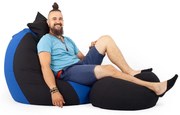 Fekete - Kék ALL IN Bicolor XXL Babzsákfotel Garnitúra