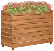 vidaXL újrahasznosított tíkfa és acél magaságyás 100 x 40 x 72 cm
