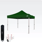 Kerti Pavilon Összecsukható 3x3m | Prémium UV/PVC Védelem | Stabilis BRIMO | Gyors Összecsukás Szerszám Nélkül - falak nélkül - Zöld