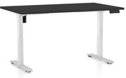 Állítható magasságú asztal OfficeTech B, 140 x 80 cm, fehér alap, fekete