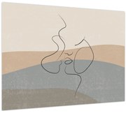 Kép - Line art csók (70x50 cm)