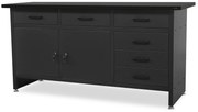 Munkaasztal HENRY, 1700 x 850 x 600 mm, All Black: fekete