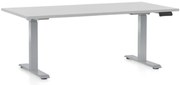 Állítható magasságú asztal OfficeTech D, 160 x 80 cm, szürke alap, világos szürke