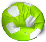 EMI focilabda mintás limezöld-fehér műbőr babzsákfotel
