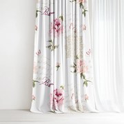 Goldea pamut drapéria - pünkösdirózsa mintás 200x150 cm
