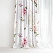 Goldea pamut drapéria - pünkösdirózsa mintás 240x150 cm