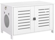 Stílusos fehér cicaház/alomdoboz