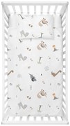 Fehér renforcé pamut gyerek ágyneműhuzat babaágyhoz 100x150 cm Dinozor – Mijolnir