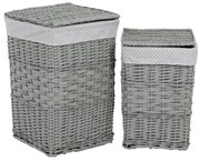 Fonott szennyeskosár készlet Grey Dot 2 db, 2 méretben, 40 x 60 x 40 cm