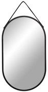Trapani tükör acél/műbőr, fekete, 35x60