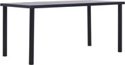 vidaXL fekete és betonszürke MDF étkezőasztal 160 x 80 x 75 cm