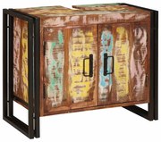 Fürdőszobai mosdószekrény Tömör újrahasznosított fa és Vas