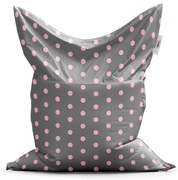 Classic babzsák rózsaszín pöttyök szürkén - gyerek, szürke / rózsaszín