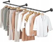 Fali Akasztó Cső Ruhatartó Rúd Fekete 164 CM Ipari