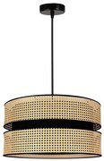 Duolla - Csillár zsinóron DUO 1xE27/15W/230V átm. 40 cm rattan/fekete