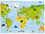 BedTex Gyerek takaró Állat térkép, 150 x 200 cm