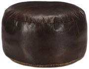 sötétbarna valódi kecskebőr puff 60 x 30 cm