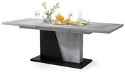 Mazzoni NOBLE NOIR Millenium Beton/Fekete Matt - 218 cm-es NYITHATÓ ASZTAL!