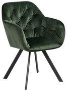 Zöld kárpitozott karfás étkezőfotel Lola – Actona