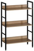 Intenso Home 3 szintes nyitott könyvespolc 60 x 93cm (Sonoma tölgy) | Univerzális tároló állvány fém lábakkal