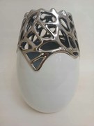 Áttört Kerámia Váza Fehér Ezüst Levél fedél virágtartó dekoráció