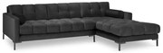 Bali sötétszürke bársony sarokkanapé, jobb oldali - Cosmopolitan Design