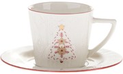 Porcelain cup with saucer Knitted tree 110 ml