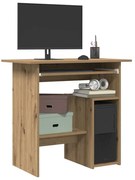 kézműves tölgy színű szerelt fa íróasztal 80 x 45 x 74 cm