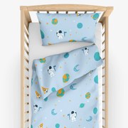 Goldea gyermek pamut ágyneműhuzat kiságyba - űrhajósok az űrben 100 x 135 és 40 x 60 cm