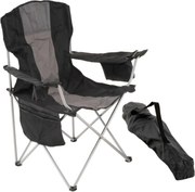 Összecsukható kempingszék XL hűtőtáskával fekete/szürke