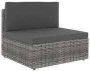 szürke polyrattan középső kanapéelem