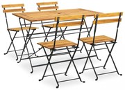 5 részes összecsukható kültéri tömör akácfa étkezőszett