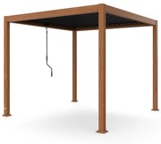 LuminaHaven Pergola 3x3 Horganyzott acél Fa színű
