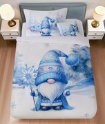 Mikroszatén ágynemű BLUE GNOME fehér + párnahuzat 45 x 45 cm ingyenes Ágyneműhuzat mérete: 70 x 90 cm | 140 x 200 cm