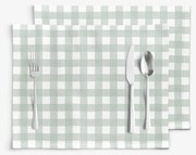 Goldea pamut reggeliző alátét - zsálya színű kockás - 2db 30 x 40 cm