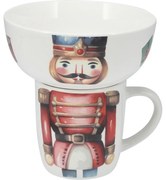 Diótörő reggeliző készlet, 2 db, porcelán