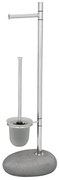 WENKO 19494100 - WC-kefe PEBBLE STONE 23,5x70 cm fényes. króm/szürke/szatén