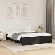 fekete színű szerelt fa ágykeret matrac nélkül 160x200 cm