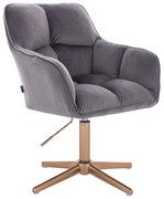 HR550CROSS Grafit modern velúr szék arany lábbal