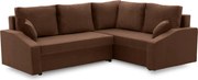 Grande Plus sarokkanapé, jobboldali, szövet anyag, barna