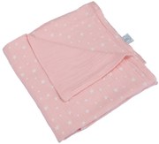Rózsaszín muszlin gyerek takaró 75x75 cm – Bébé Douceur